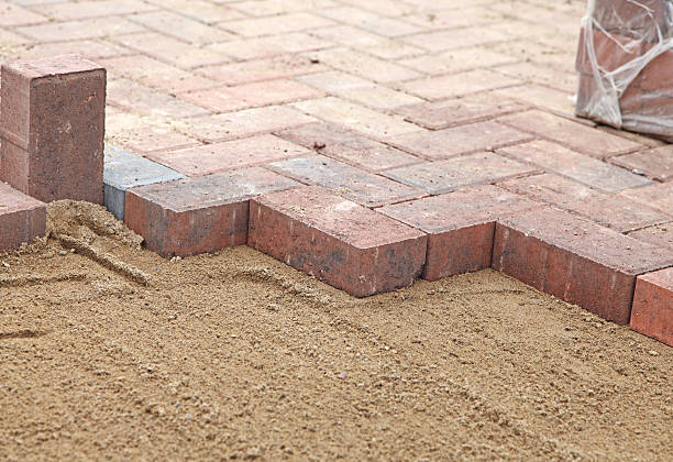 A new block paving under construction